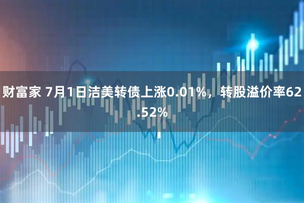 财富家 7月1日洁美转债上涨0.01%，转股溢价率62.52%