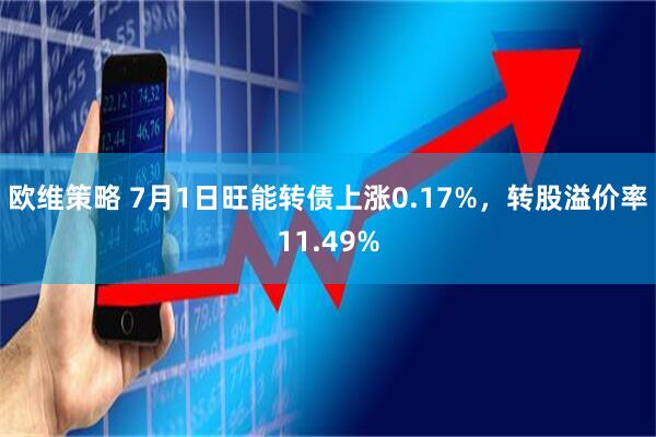 欧维策略 7月1日旺能转债上涨0.17%，转股溢价率11.49%